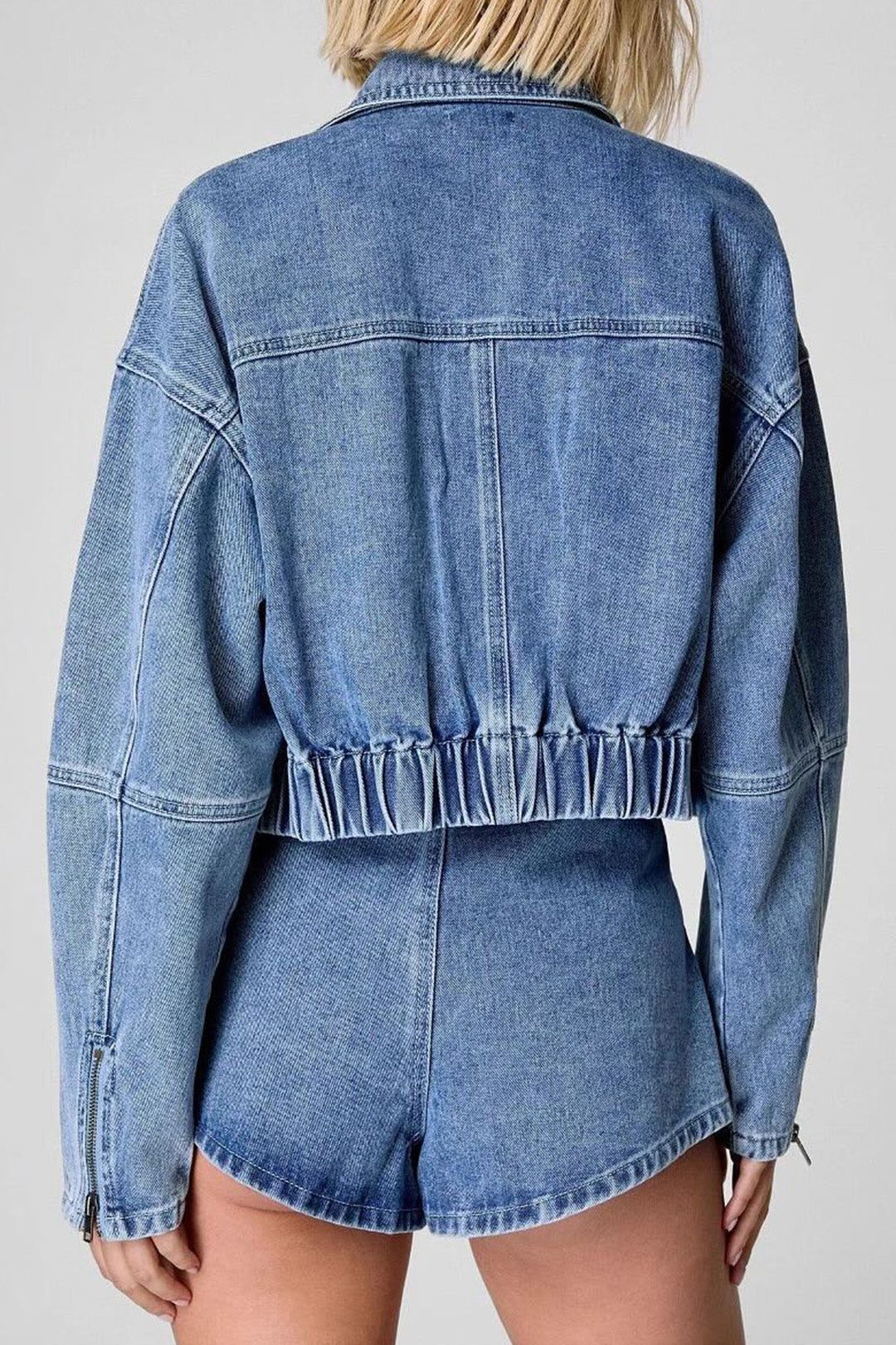 Denim Zip Up Set