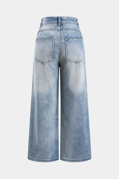 Denim Straight Leg Jeans
