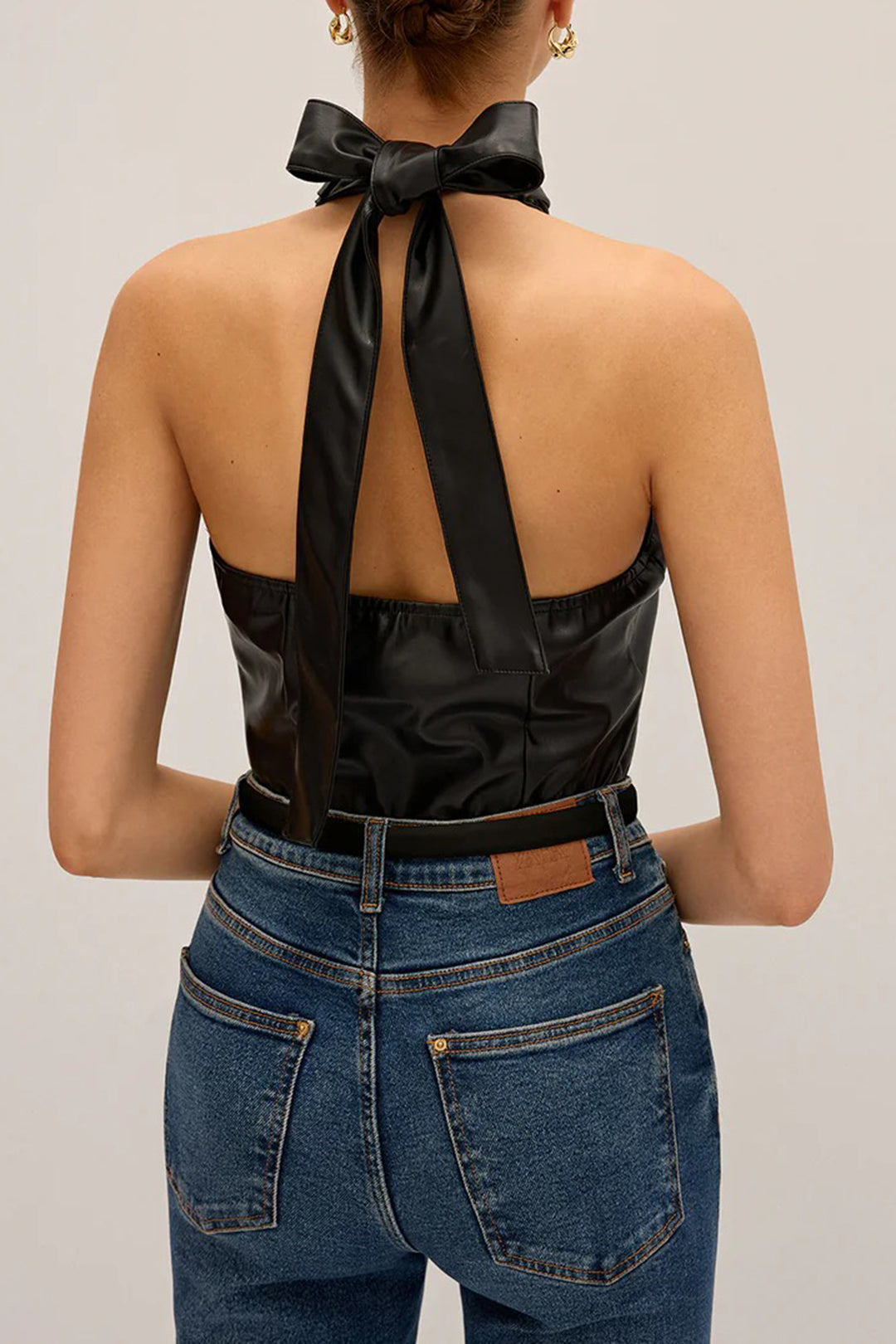 Neck Tie Up Backless Top